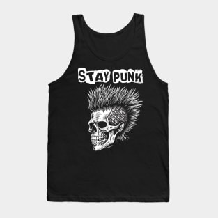 Punk Rock Skull With Mohawk- Stay Punk Tank Top